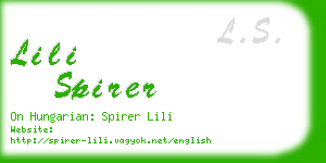 lili spirer business card